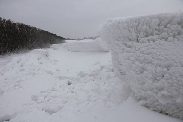 istock Country road blocked by snowdrift 1088251792