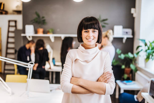 istock Beautiful determined businesswoman working in shared office 1088255108