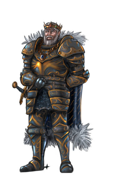 istock Concept Art Fantasy Illustration of Warrior King in Full Plate Armor 1088263838