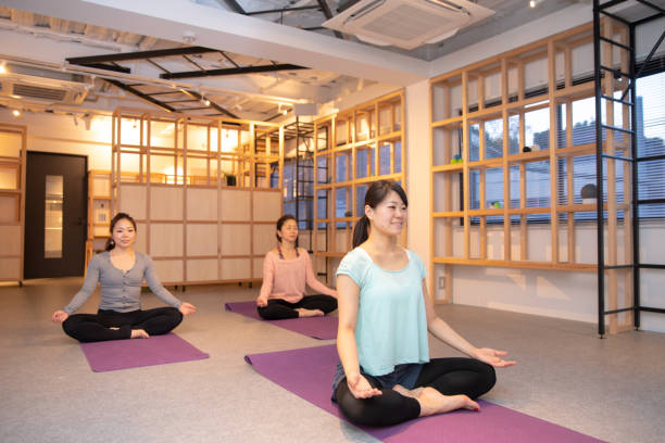 istock Yoga class in personal gym 1088268758
