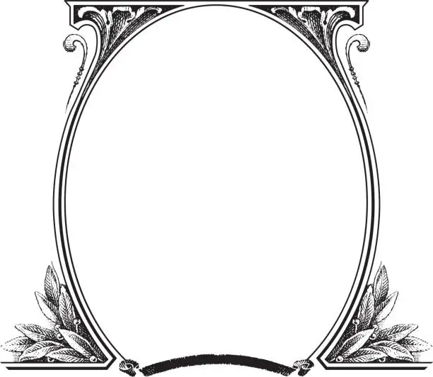 Vector illustration of Old fashion picture frame