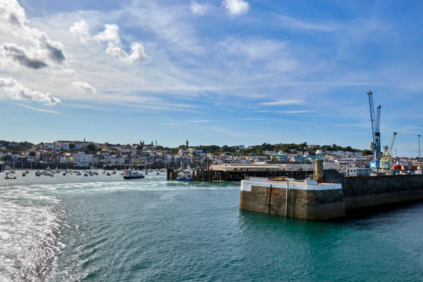 St Peter Port, Guernsey Image of the harbour mouth at St Peter Port Guernsey Channel Islands guernsey city stock pictures, royalty-free photos & images