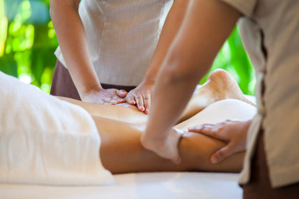 istock Young woman relaxing after massage on spa treatment 1088287790