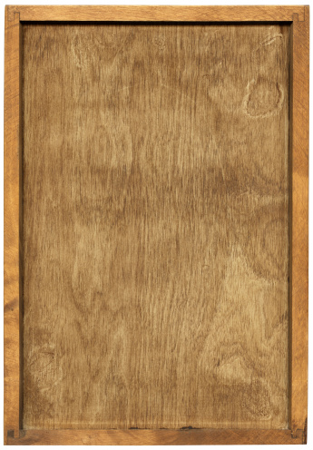 Marco de madera con trazado de recorte aislado sobre fondo blanco photo