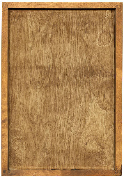 木製フレームの絶縁、クリッピングパスを白背景 - box blank brown white ストックフォトと画像