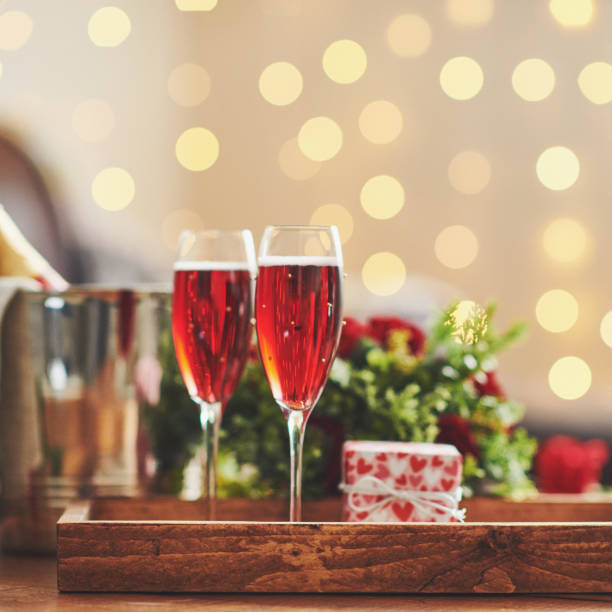 istock Pink champagne and gift for Valentine's Day 1088307782