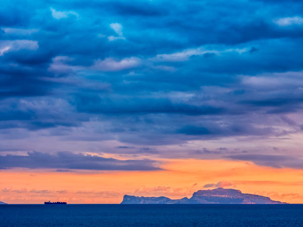 View of the Gulf of Naples from Procida Island, Italy