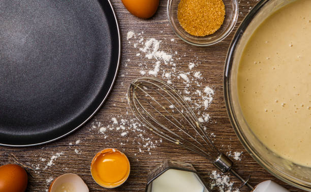 istock Ingredients for pancakes, frying pan 1088329676