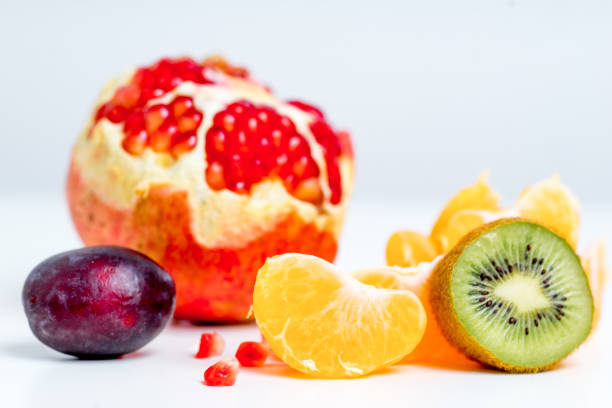 istock Creative layout made of fruits on a white background 1088335350
