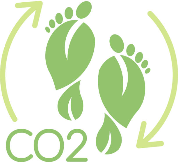 carbon footprint-symbol - c02 stock-grafiken, -clipart, -cartoons und -symbole
