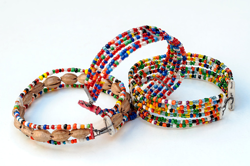 Masais bracelets surrounded by white background
