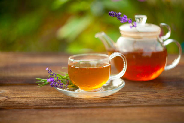 istock delicious green tea in beautiful glass bowl on table 1088351686