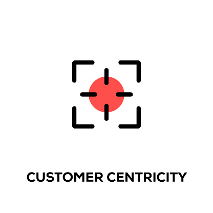 Flat line design style modern vector Customer Centricity icon