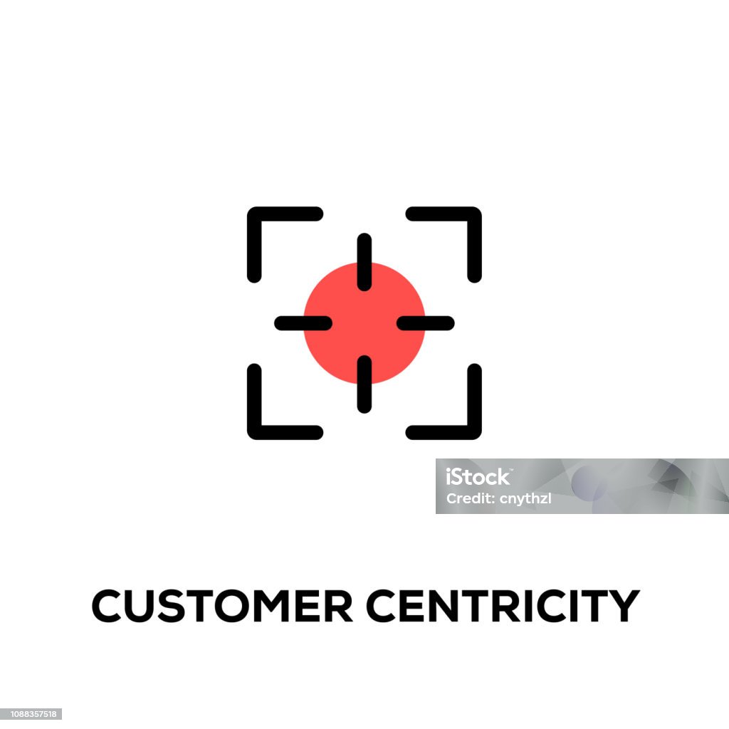 Flat line design style modern vector Customer Centricity icon Image Focus Technique stock vector