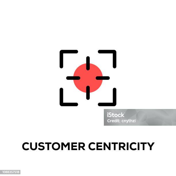 Flat Line Design Style Modern Vector Customer Centricity Icon Stock Illustration - Download Image Now