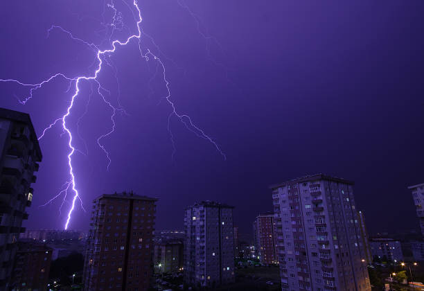 istock Lightning storm over city, Beylikduzu, Istanbul 1088373310