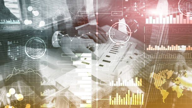 istock Business intelligence. Diagram, Graph, Stock Trading, Investment dashboard, transparent blurred background. 1088374754