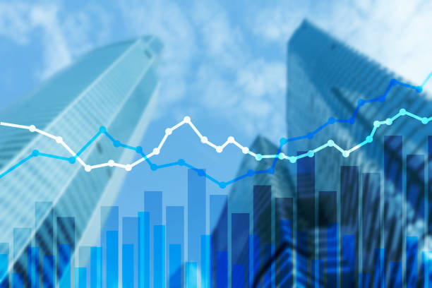 istock Double exposure financial graphs and diagrams. City background 1088375038