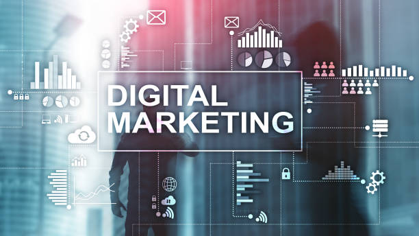 istock Digital marketing concept on double exposure background. 1088375356