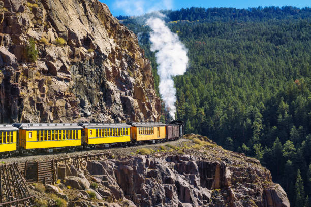 trem locomotiva histórica no colorado, eua - silverton colorado - fotografias e filmes do acervo