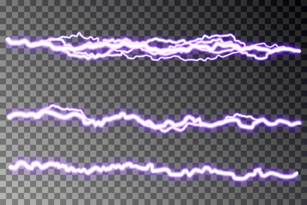 ilustrações de stock, clip art, desenhos animados e ícones de lightning blast vector isolated on checkered background. electric discharge. thunderbolt  lightning - electric arc