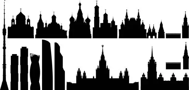 Vector illustration of Moscow Buildings