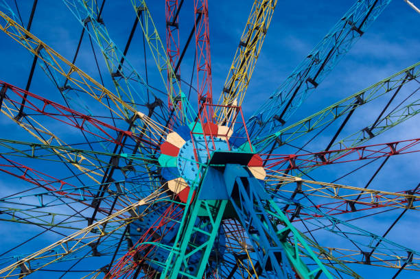istock Carousel Ferris wheel silhouette, merry-go-round 1088386194