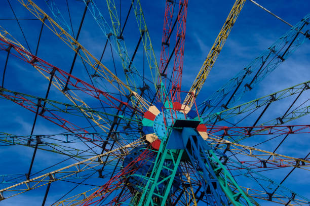 istock Carousel Ferris wheel silhouette, merry-go-round 1088388952