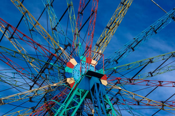 istock Carousel Ferris wheel silhouette, merry-go-round 1088390458
