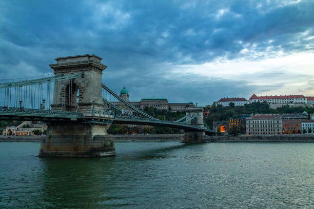 istock Old bridge over the Danube River in Budapest Old bridge 1088399204