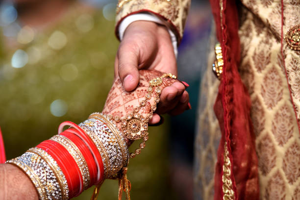 istock Bride & Groom Hand' Together in Indian Wedding 1088399224