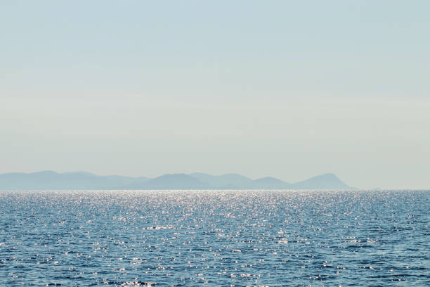 istock Sea and mountain range. Summer seascape horizon. 1088404244