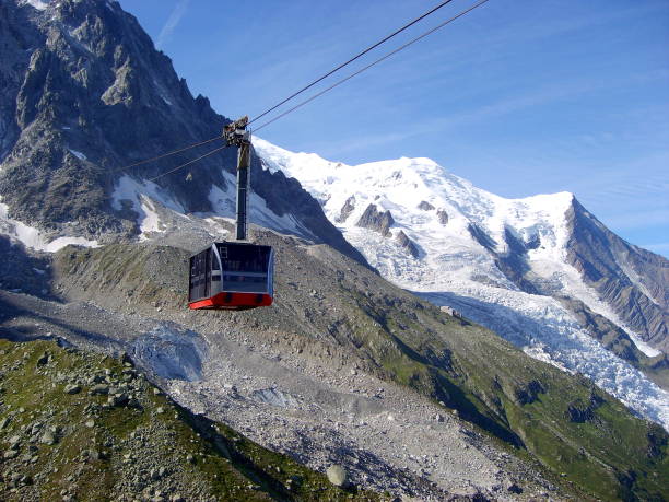 istock Cable car on the Mont Blanc mountain massif, summer landscape 1088411332