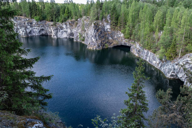 istock Artificial marble canyon filled with water 1088413444