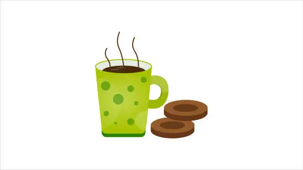 Vector illustration of Coffee And Chocolate Cookie