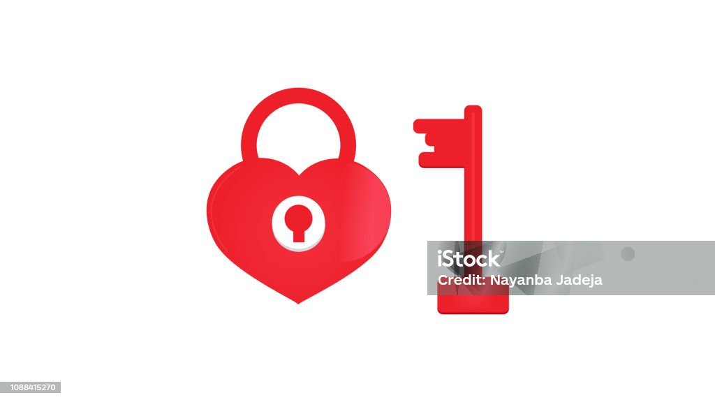 Love Lock Icon Heart Shape stock vector