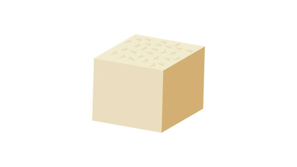 Tofu flat vector icon, soy cheese flat design Tofu flat vector icon, soy cheese flat design tofu stock illustrations