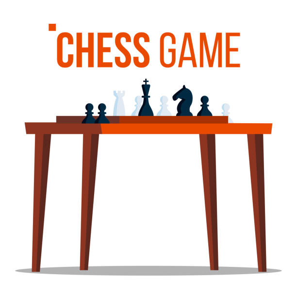 Chess Game Vector. Figures On The Table. Pieces. Logical Sport Game Tournament. Isolated Flat Cartoon Illustration Chess Game Vector. Figures On The Table. Pieces. Logical Sport Game Tournament. Isolated Cartoon Illustration bishop clergy stock illustrations