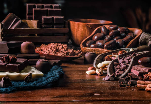 istock Assorted chocolate, nuts and dried fruit in old fashioned style 1088415930
