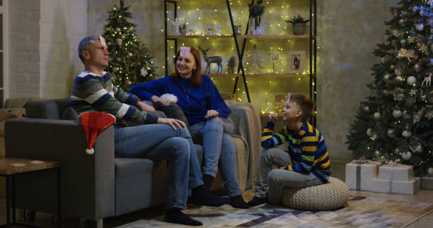 istock Family having fun at Christmas eve 1088421008