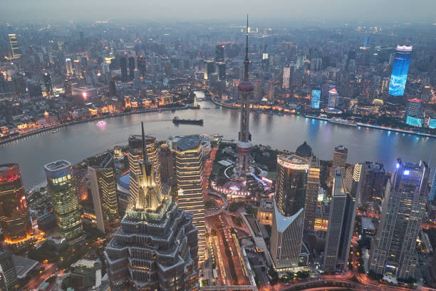 istock Skyline of Shanghai at night 1088422036