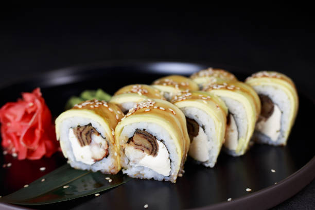 istock sushi rolls with tamago omelet and eel filling 1088426878