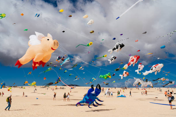 istock Colorful kites against a blue sky 1088431214