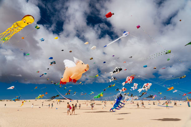 istock Colorful kites against a blue sky 1088431268