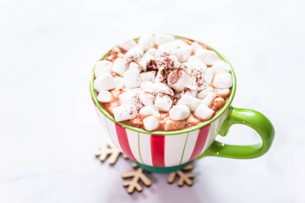 istock American hot chocolate with marshmallow toppings in large Christmas mug. 1088434862