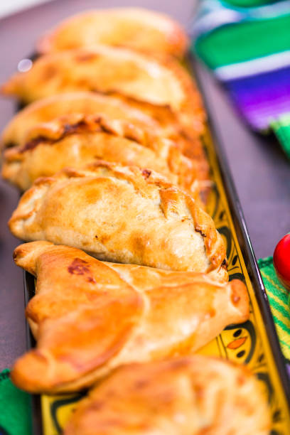istock Homemade large empanadas with different staffings. 1088434896