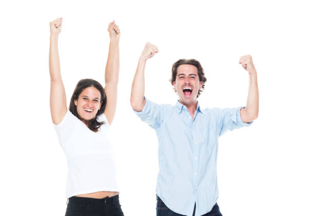 istock Attractive couple are cheering 1088437150