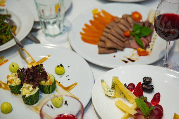 istock catering services background with snacks and food 1088441458