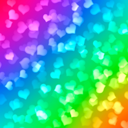 Abstract, rainbow background ,background ,lovely, bokeh, bright, map, holiday, color, rainbow, day, decoration, design, sparkle, gradient, heart, holiday, illustration, light, love, blurred background, with hearts, for Valentine's day, romance, romantic, shape, shiny, multicolored,blue,yellow, Valentine, Wallpaper