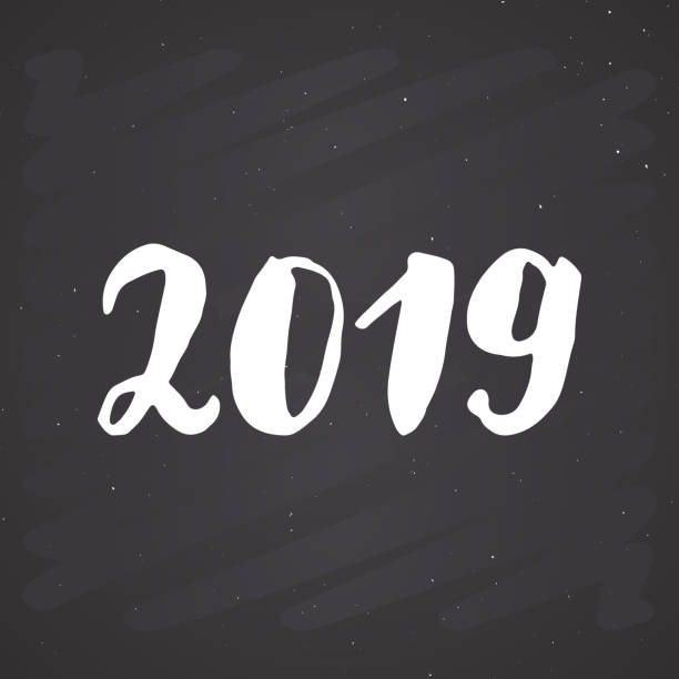 istock New Year greeting card, 2019. Typographic Greetings Design. Calligraphy Lettering for Holiday Greeting. Hand Drawn Lettering Text Vector illustration 1088445668